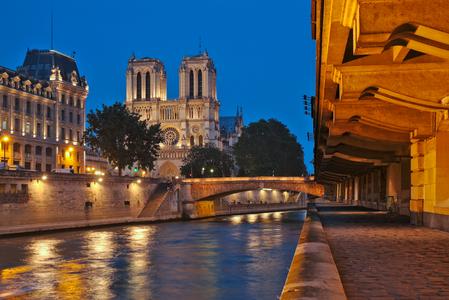 Notre Dame from beyond Pont Saint-Michel, Paris