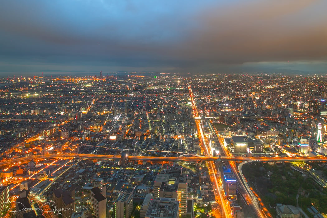 Osaka at night from Marriott Hotel, Japan