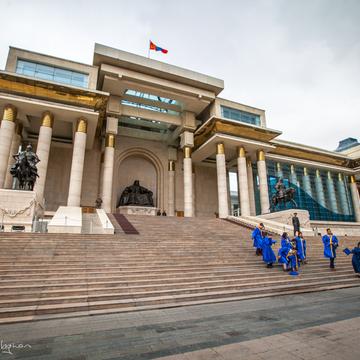 Parliament Building on Sukhbaatar Square Ulaan Baatar, Mongolia