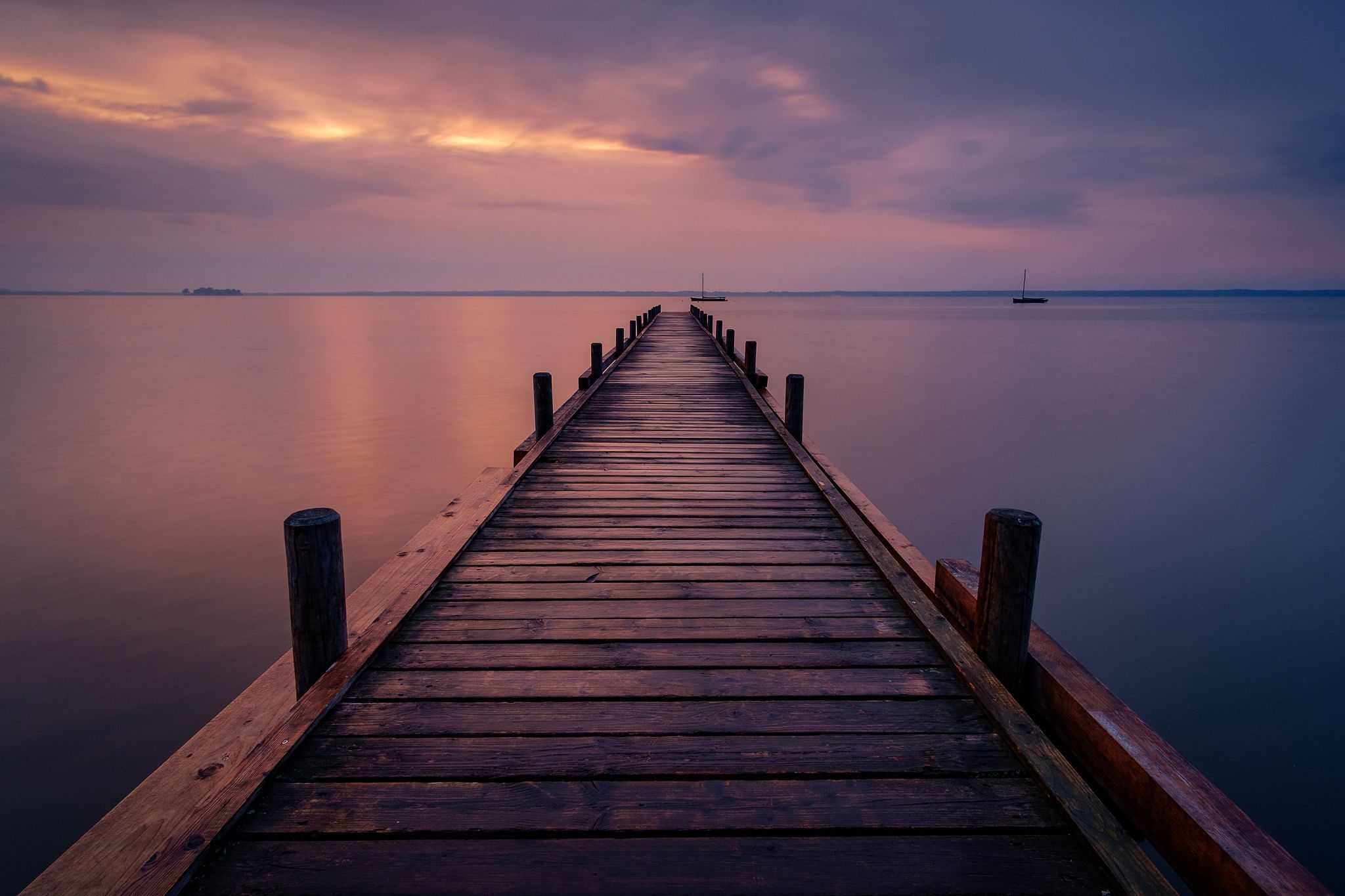 Jetty at Steinhuder Sea, Lower Saxony, Germany