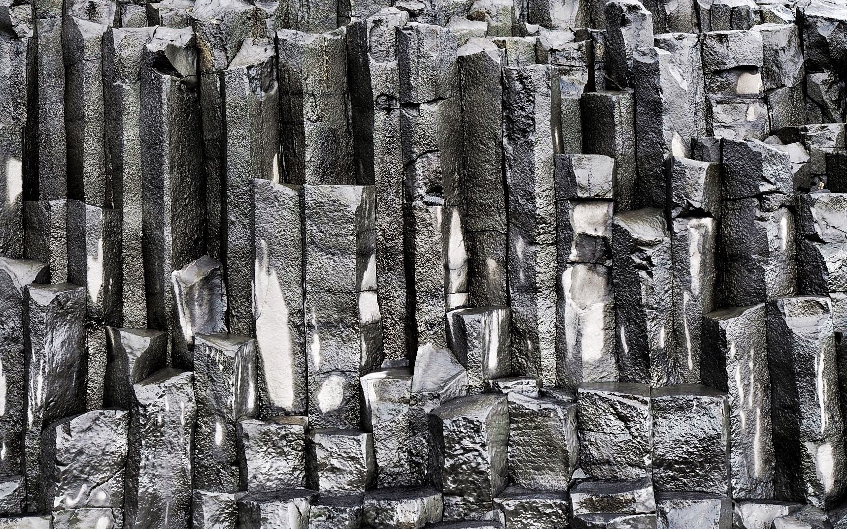 Reynisdrangar, the black basalt sea stacks near Vik, Iceland