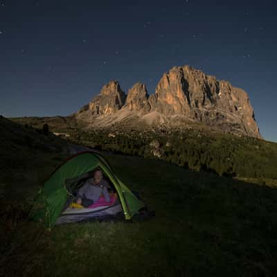 Sassolungo nightscape, Italy