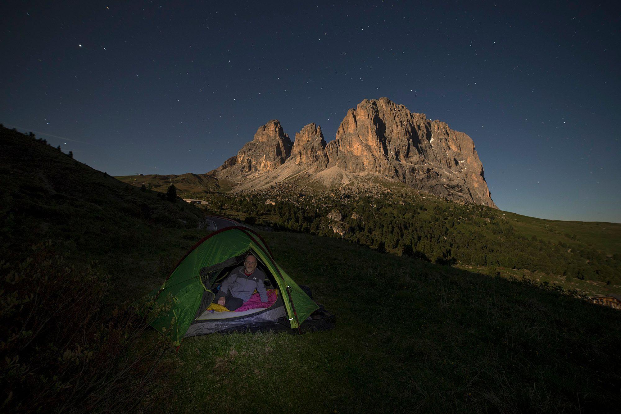 Sassolungo nightscape, Italy