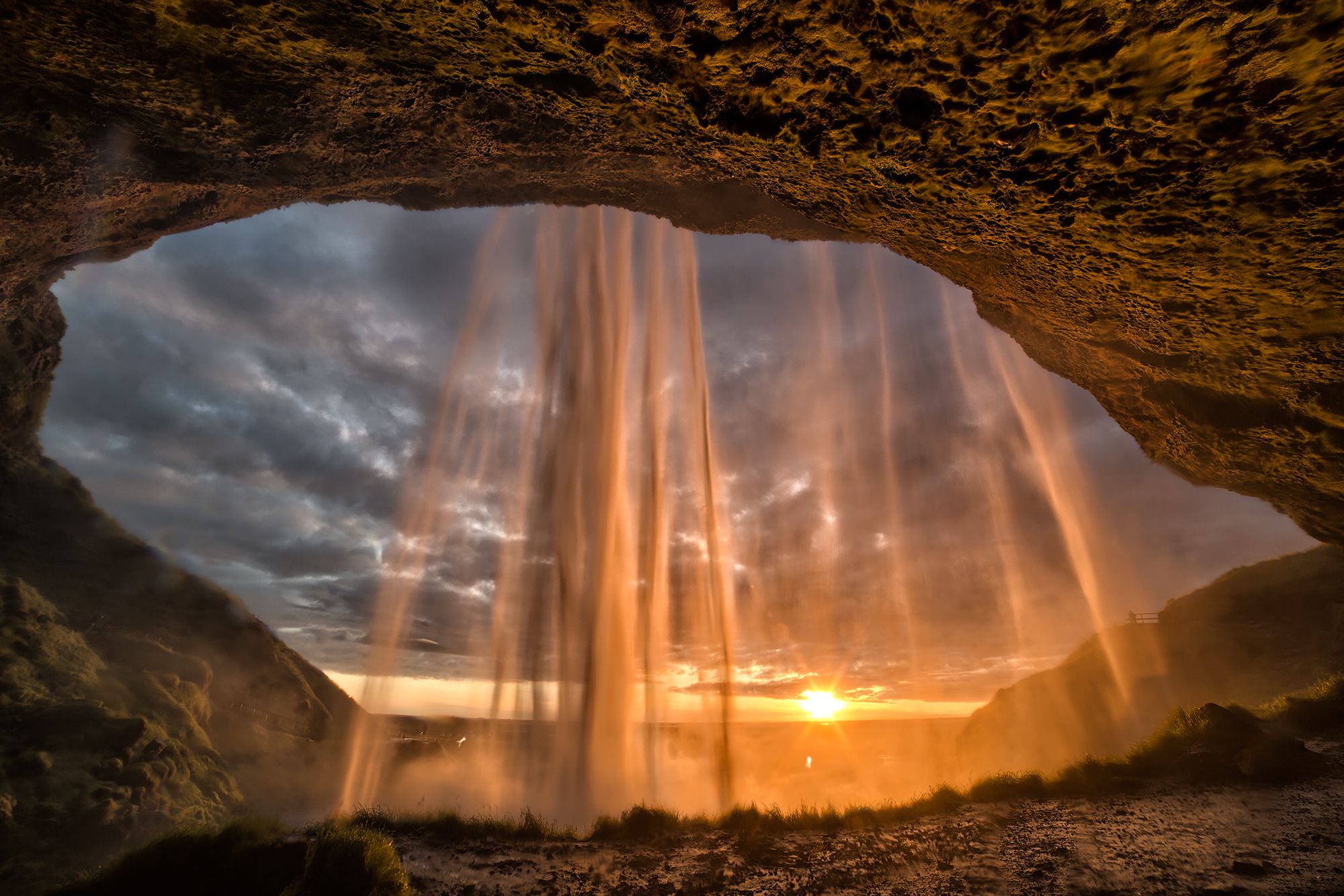 Behind the Seljalandsfoss, Iceland