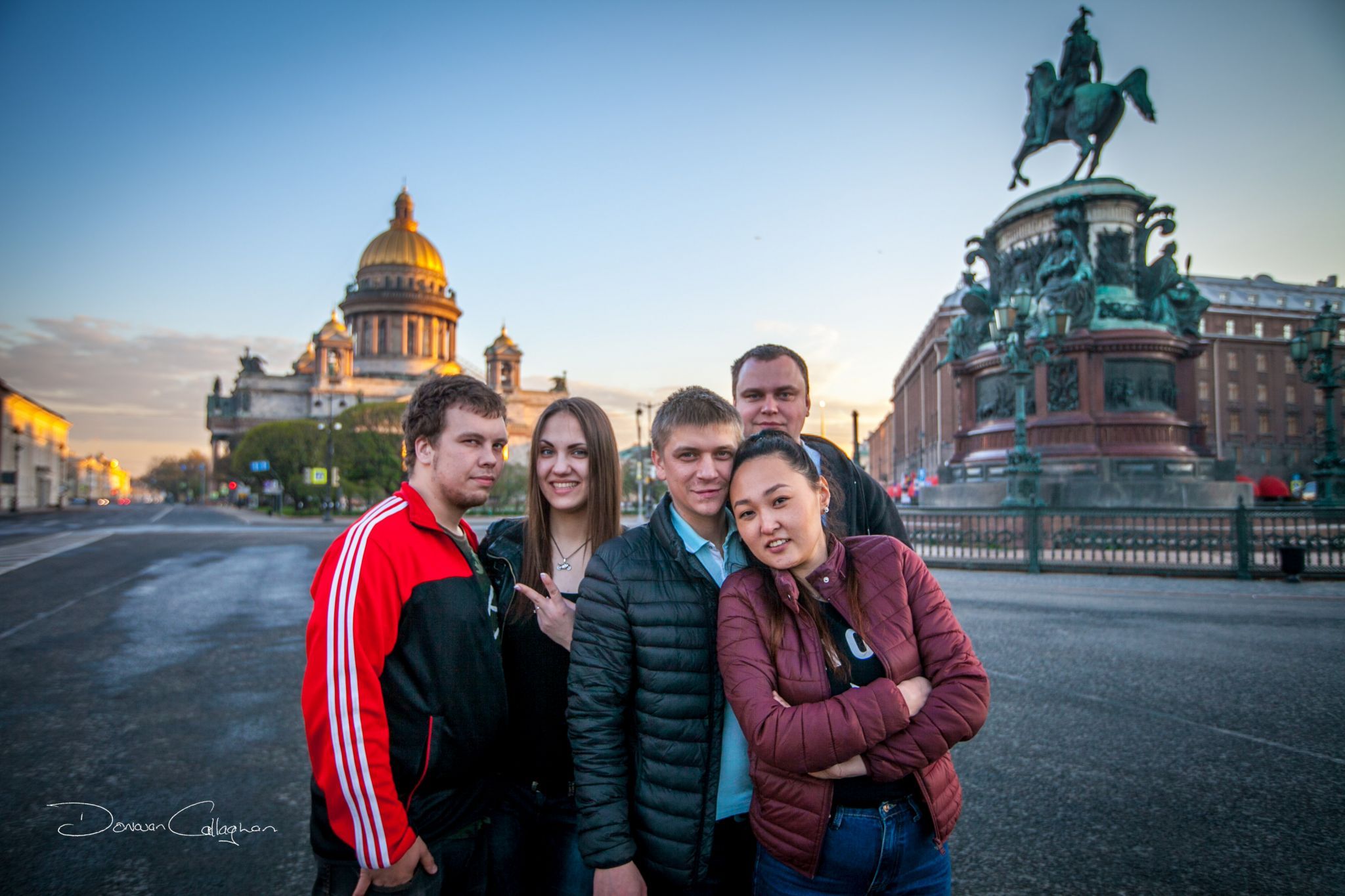 St Isaacs Cathedral with locals St Petersburg, Russian Federation