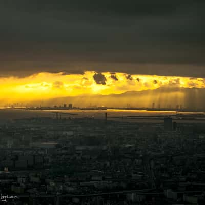 Sunset from the 60th floor osaka, Japan