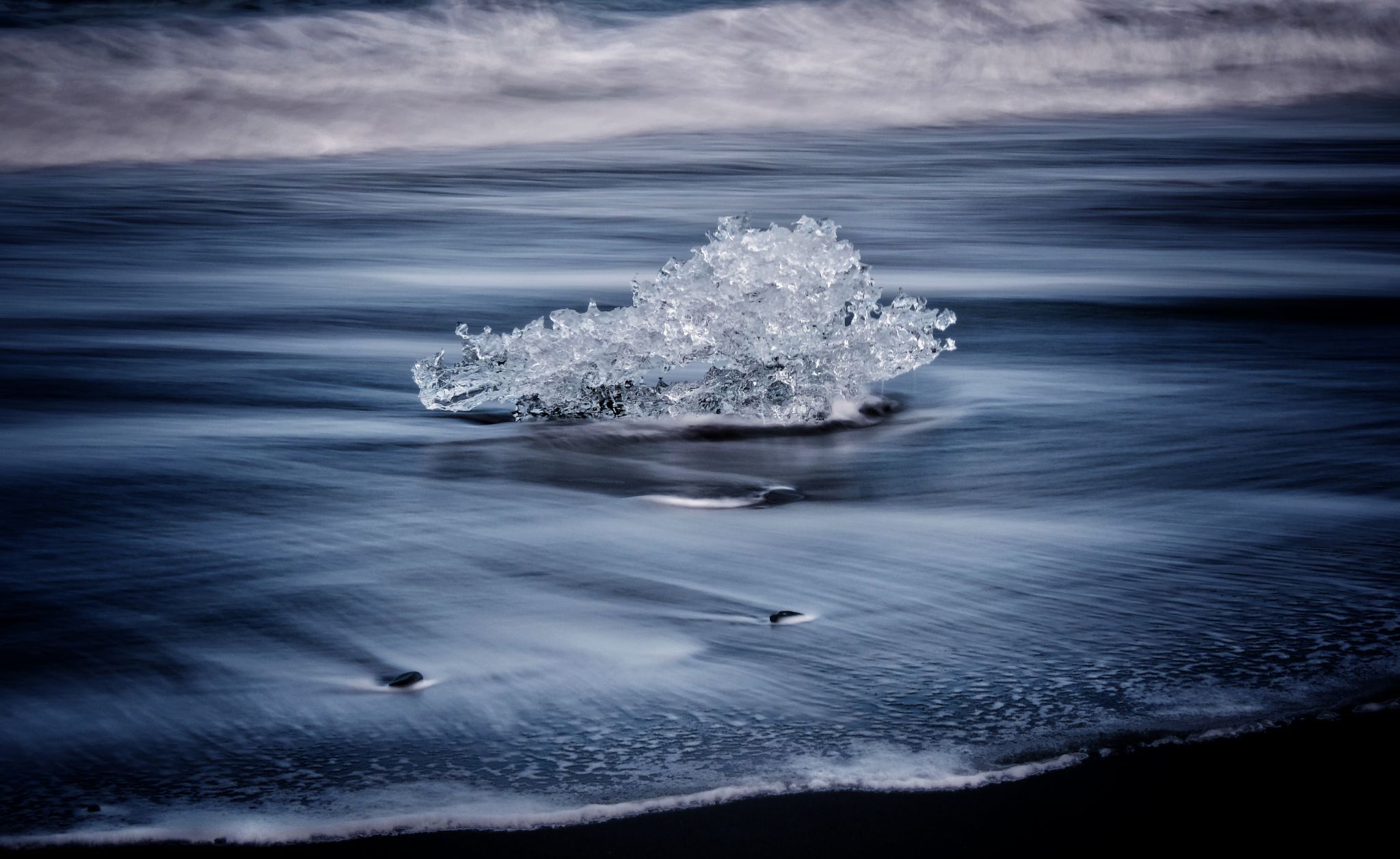 Turtle Iceberg on the beach, Iceland