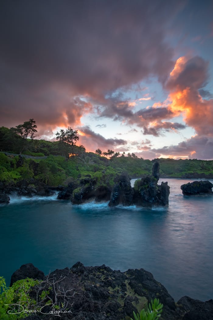 Waianapanapa State Park Sunset Maui Hawaii, USA