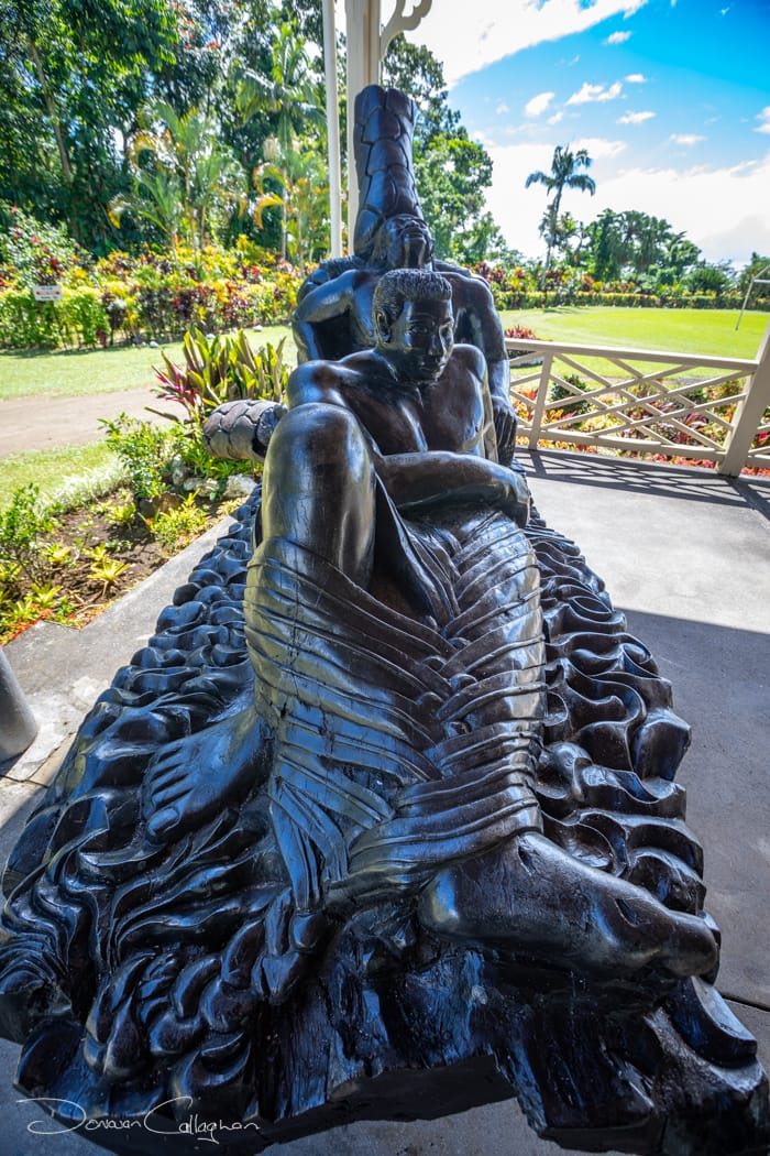 Wooden carving Robert Louis Stevenson Museum St Helena, USA