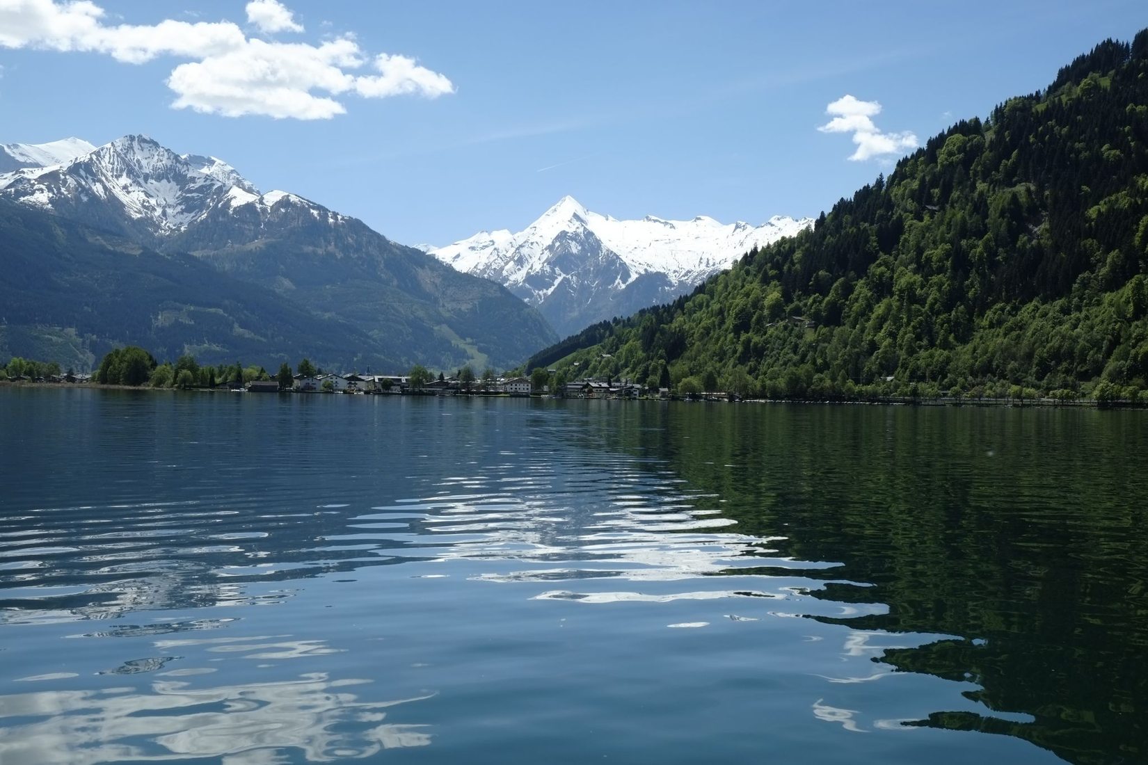 Zell am See with view to the Großglockner, Austria