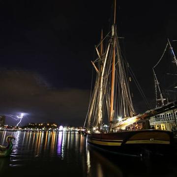 Baltimore Inner Harbor, Lightning Strike, USA