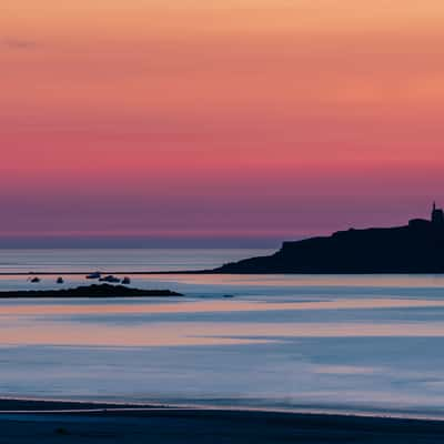 Îlot Saint-Michel at blue hour,  Sables-d'Or-les-Pins, France