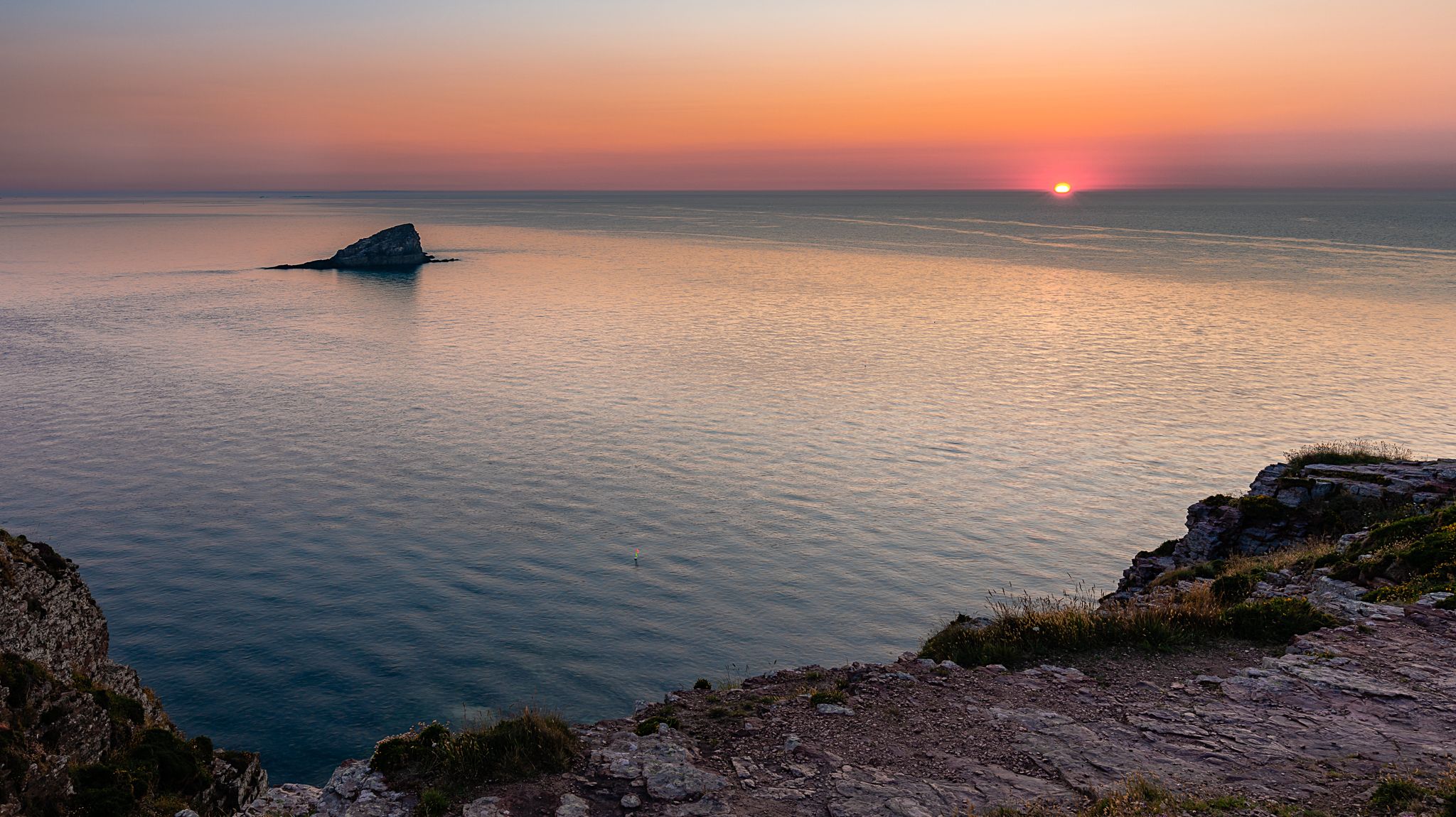 Cap Fréhel after sunset, France