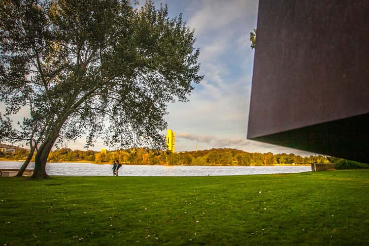 Carillon on the other side of the lake Canberra