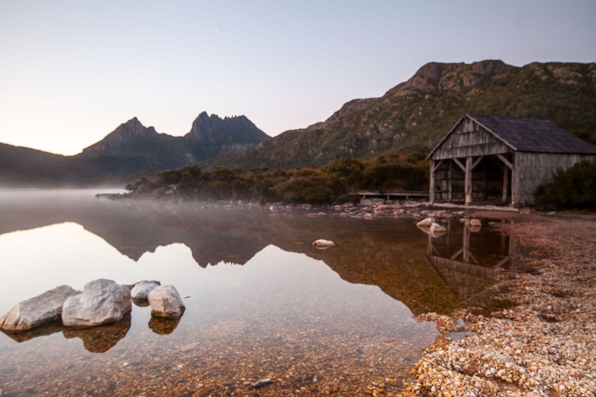 Dove Lake Boat house Cradle Mountain Tasmania, Australia