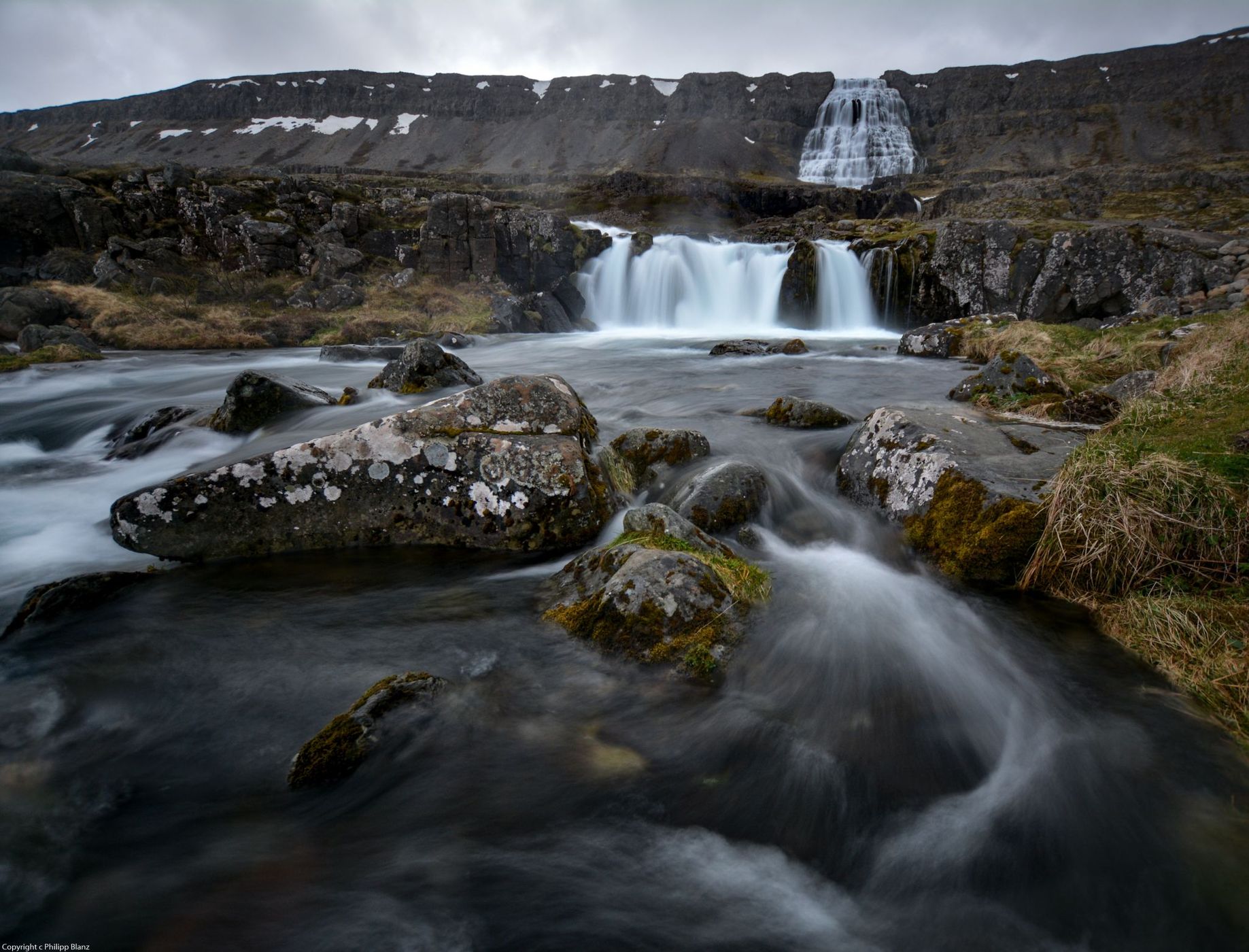 Dynjandi Waterfall from a distance, Iceland