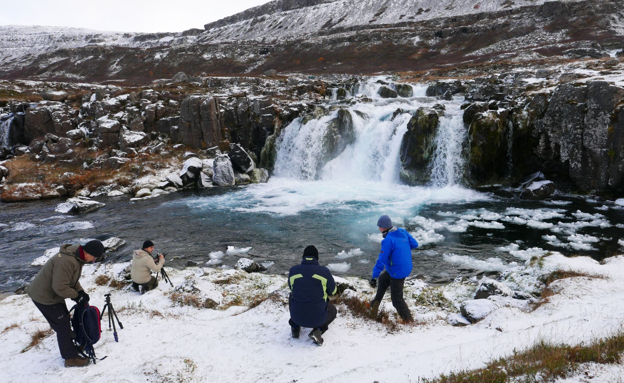 Dynjandi Waterfall from a distance, Iceland
