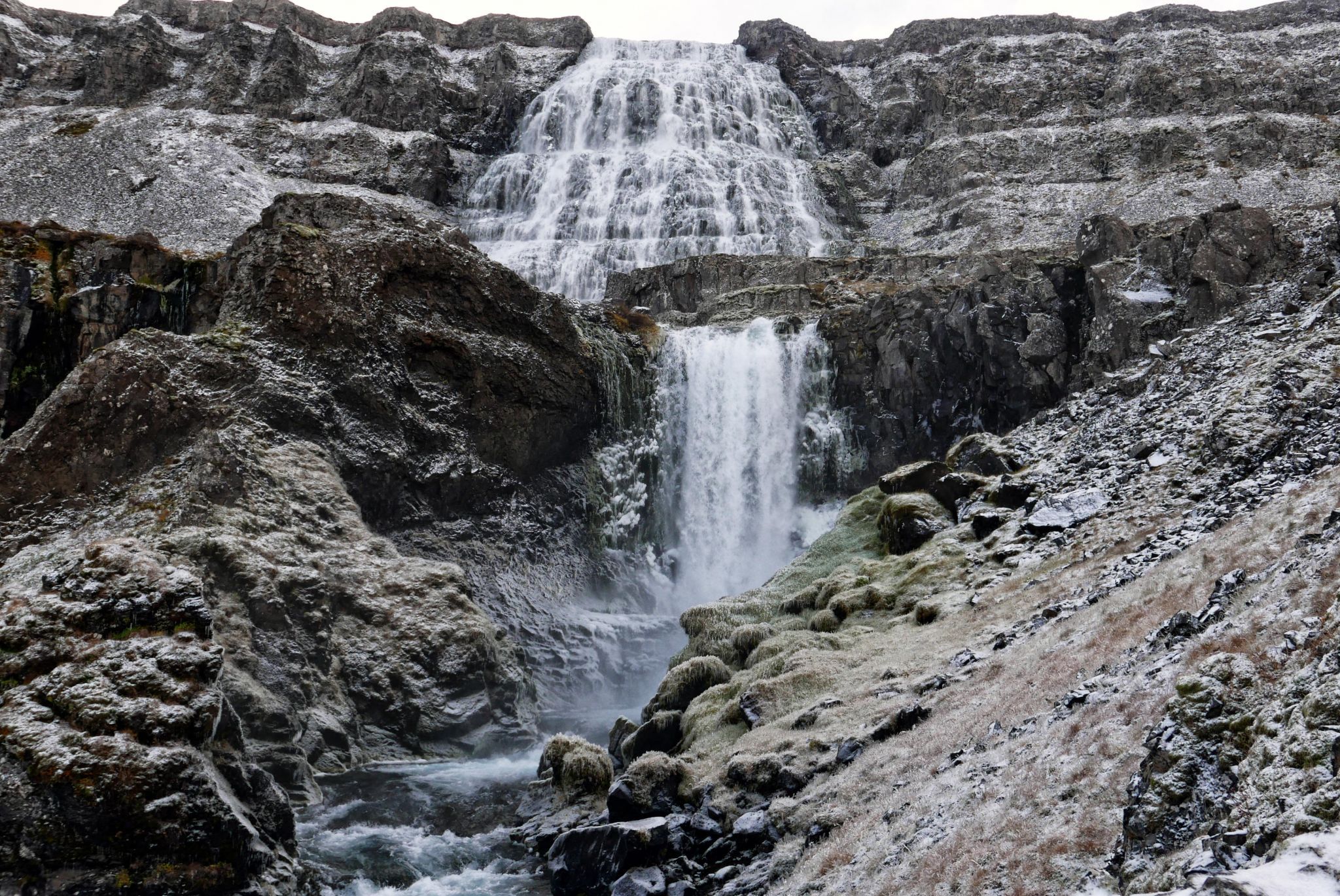 Close-up of Dynjandi Waterfall, Iceland