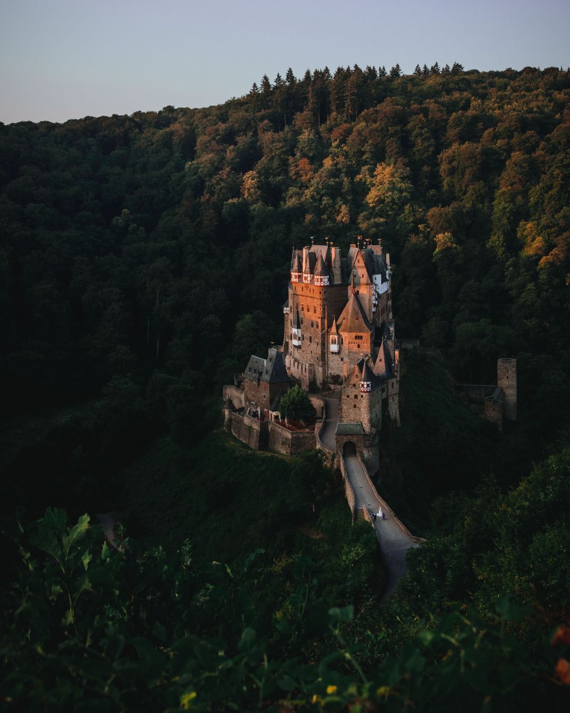 Upper view of Eltz Castle, Germany