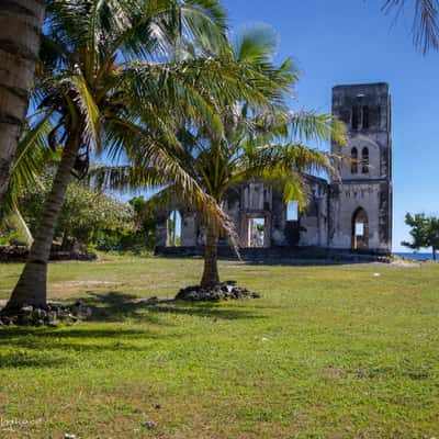 Hurricane destroyed Church Ruin Falealupo, Samoa