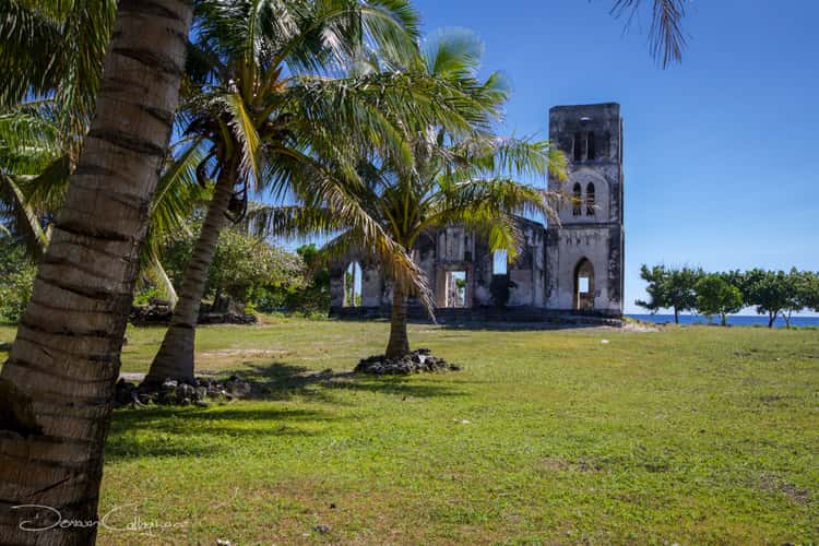 Hurricane destroyed Church Ruin Falealupo