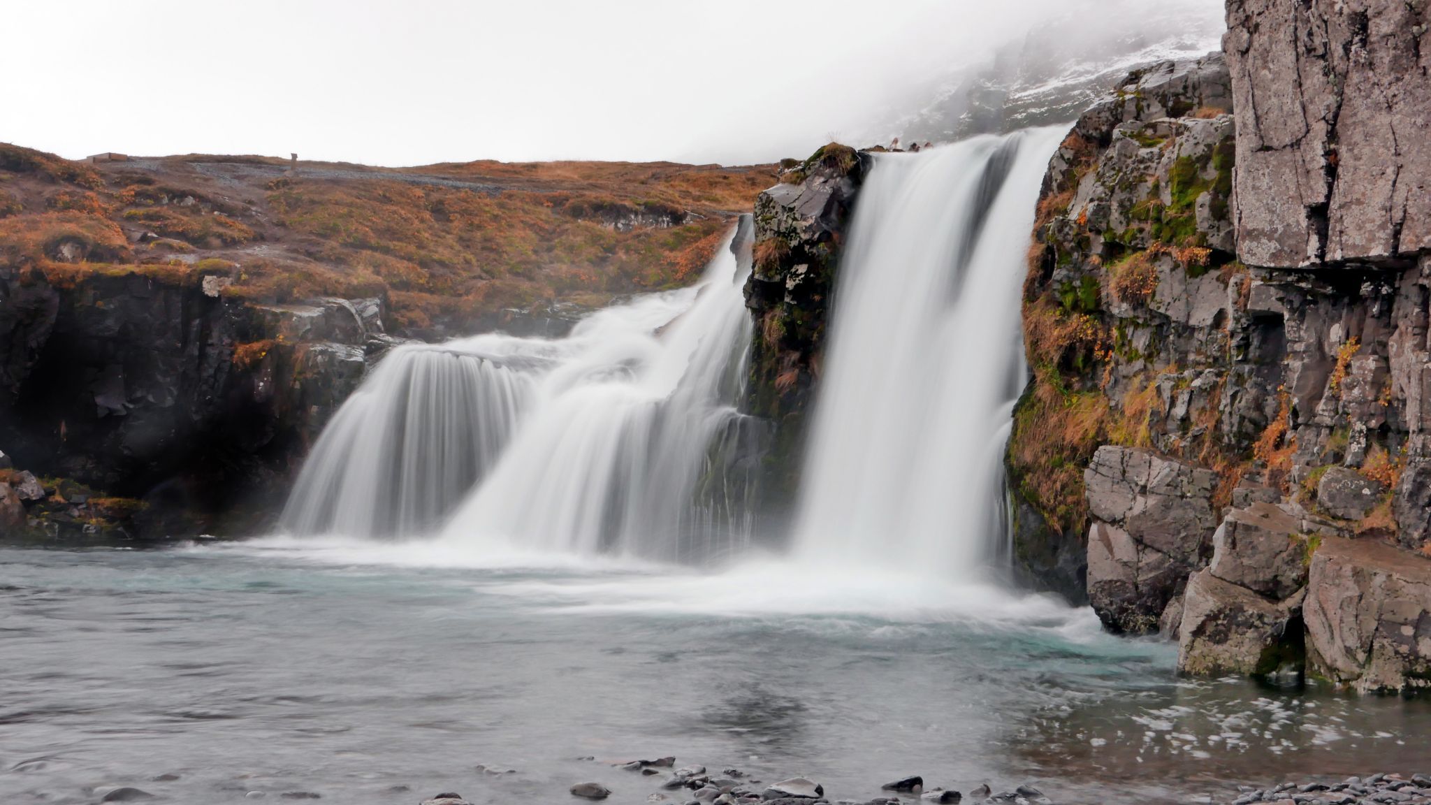 Kirkjufellsfoss Waterfall without Kirkjufell, Iceland