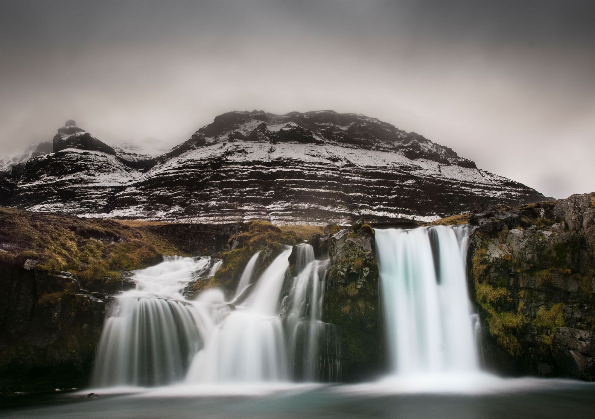 Kirkjufellsfoss Waterfall without Kirkjufell, Iceland