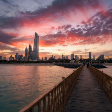 Kuwait towers beach jetty, Kuwait