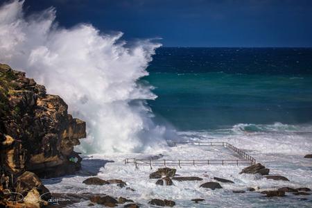 North Curl Curl Pool with Huge Wave