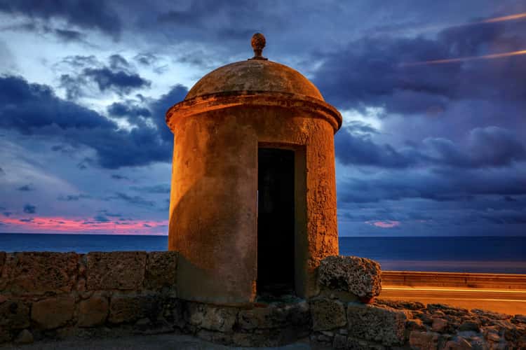Old fort sunset Cartagena, Colombia