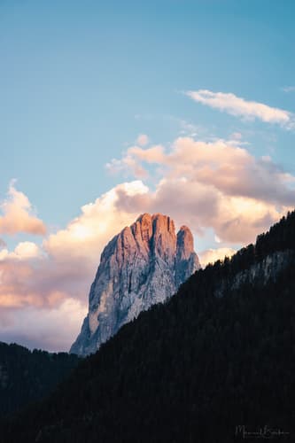 Peak of Langkofel from St. Ulrich