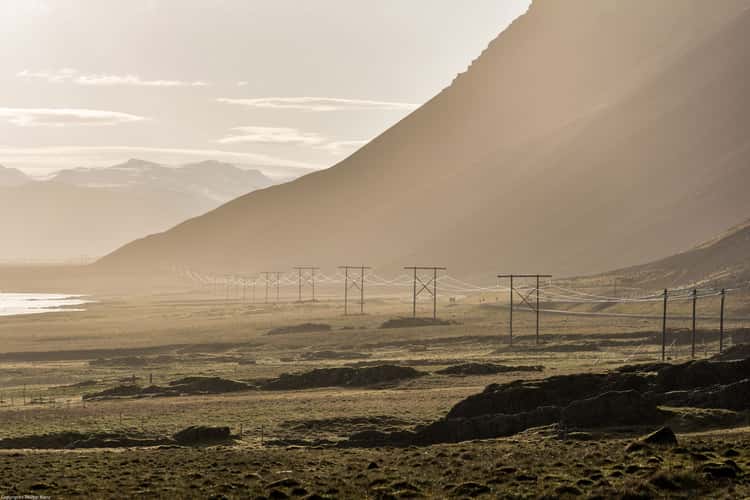 Power pole near Stokksnes