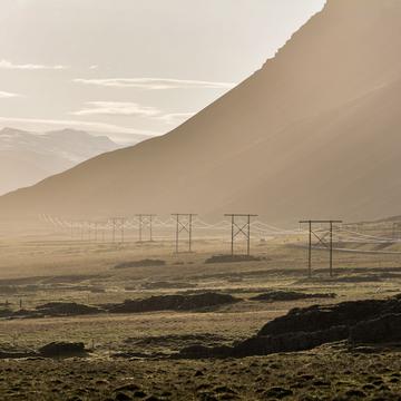 Power pole near Stokksnes, Iceland