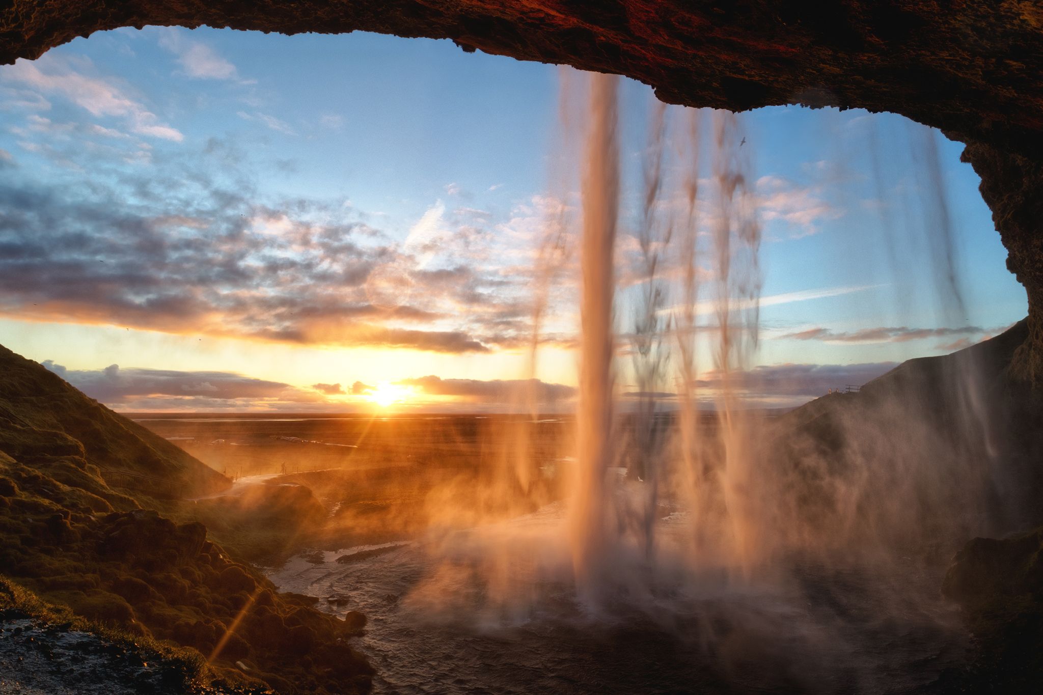 Behind the Seljalandsfoss, Iceland