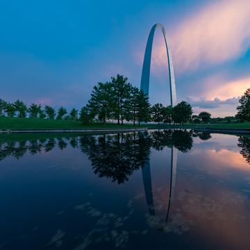 St. Louis Arch reflection pond, USA