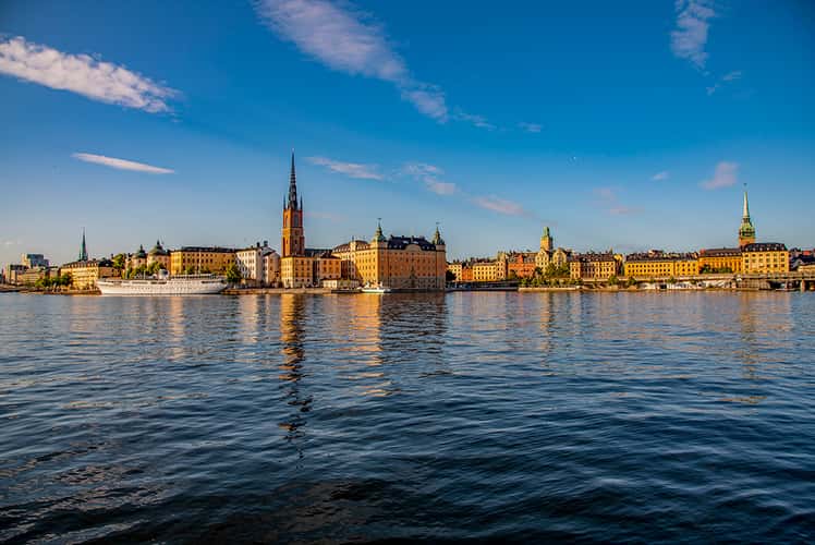 View to Gamla stan with Riddarholmen Church, Stockholm