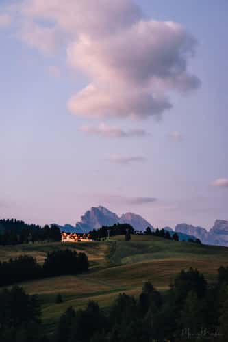 View towards Monte Piz, Seiser Alm