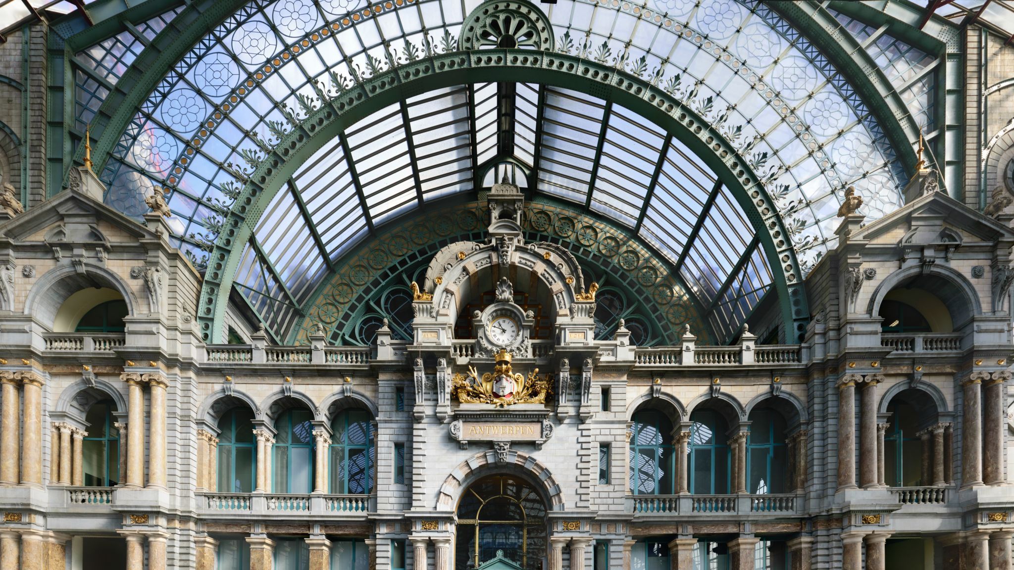 Entrance hall from the Central Station of Antwerp, Belgium