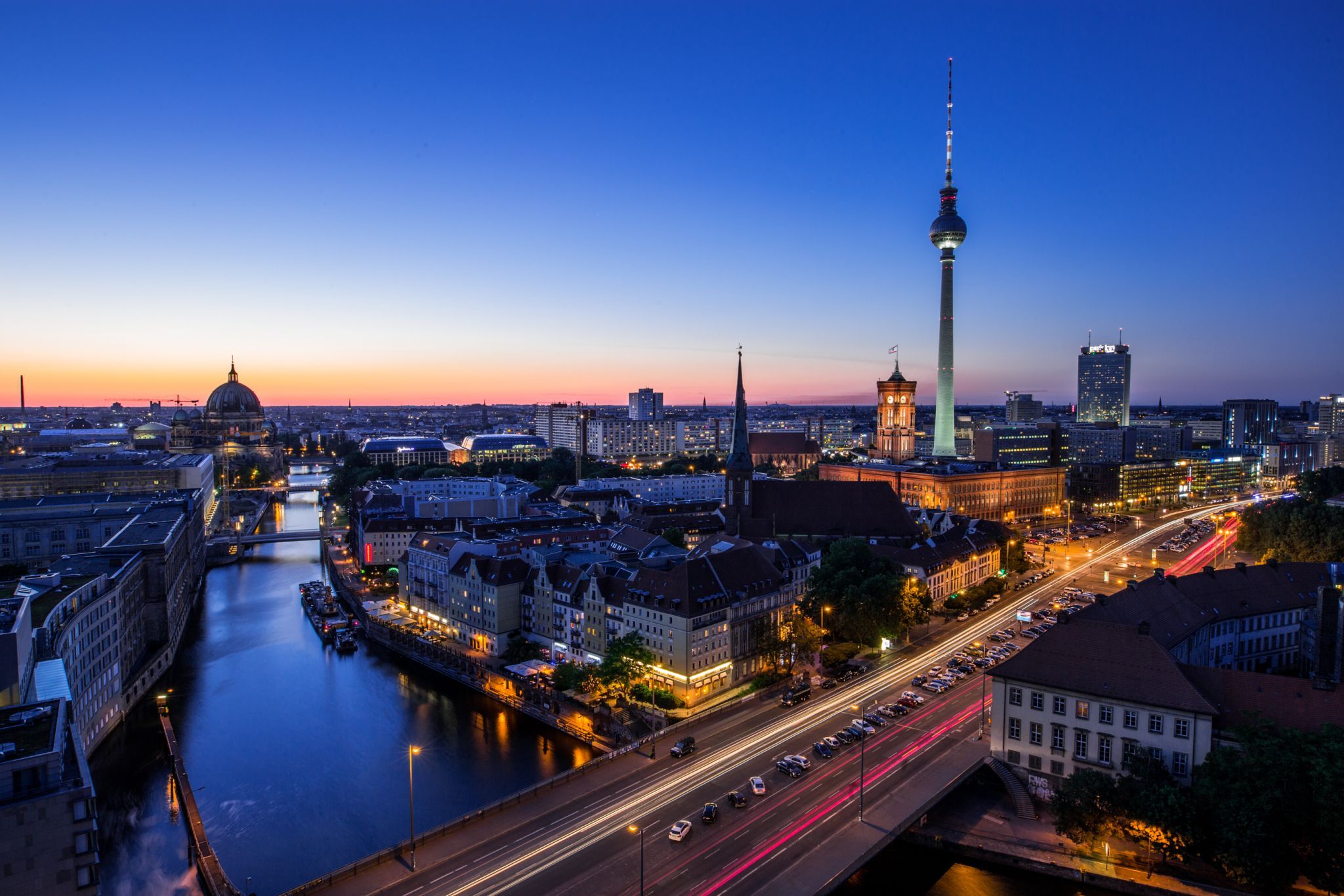 Berlin Skyline from Fischerinsel Skyscraper, Germany