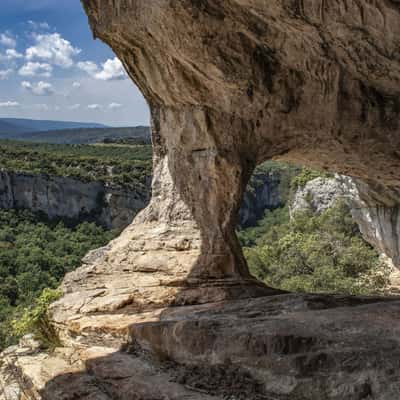 Cave on the slopes of Fort Buoux, France