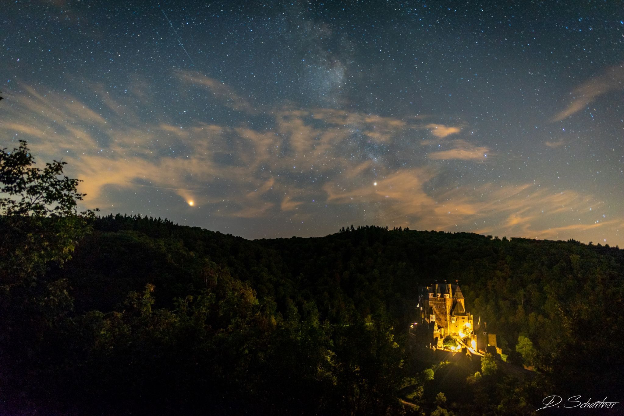 Upper view of Eltz Castle, Germany