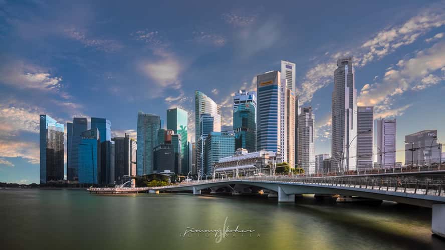View of Financial District with Jubilee Bridge
