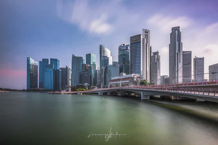View of Financial District with Jubilee Bridge