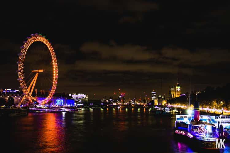 London Eye from Golden Jubilee Bridges