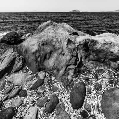 Coast and Crater on Nissyros Island, Greece