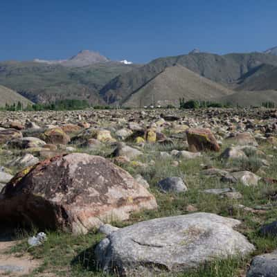 Petroglyphen in der Nähe von Tscholpon Ata, Kyrgyz Republic