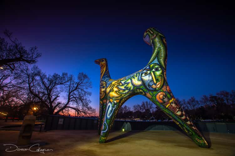 Sculpture on the banks of Yarra River Melbourne