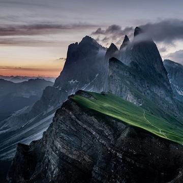 Seceda classic view point, South Tyrol, Italy