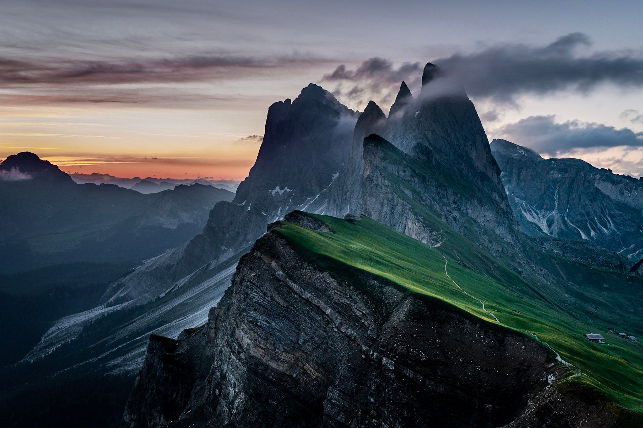 Seceda classic view point, South Tyrol, Italy