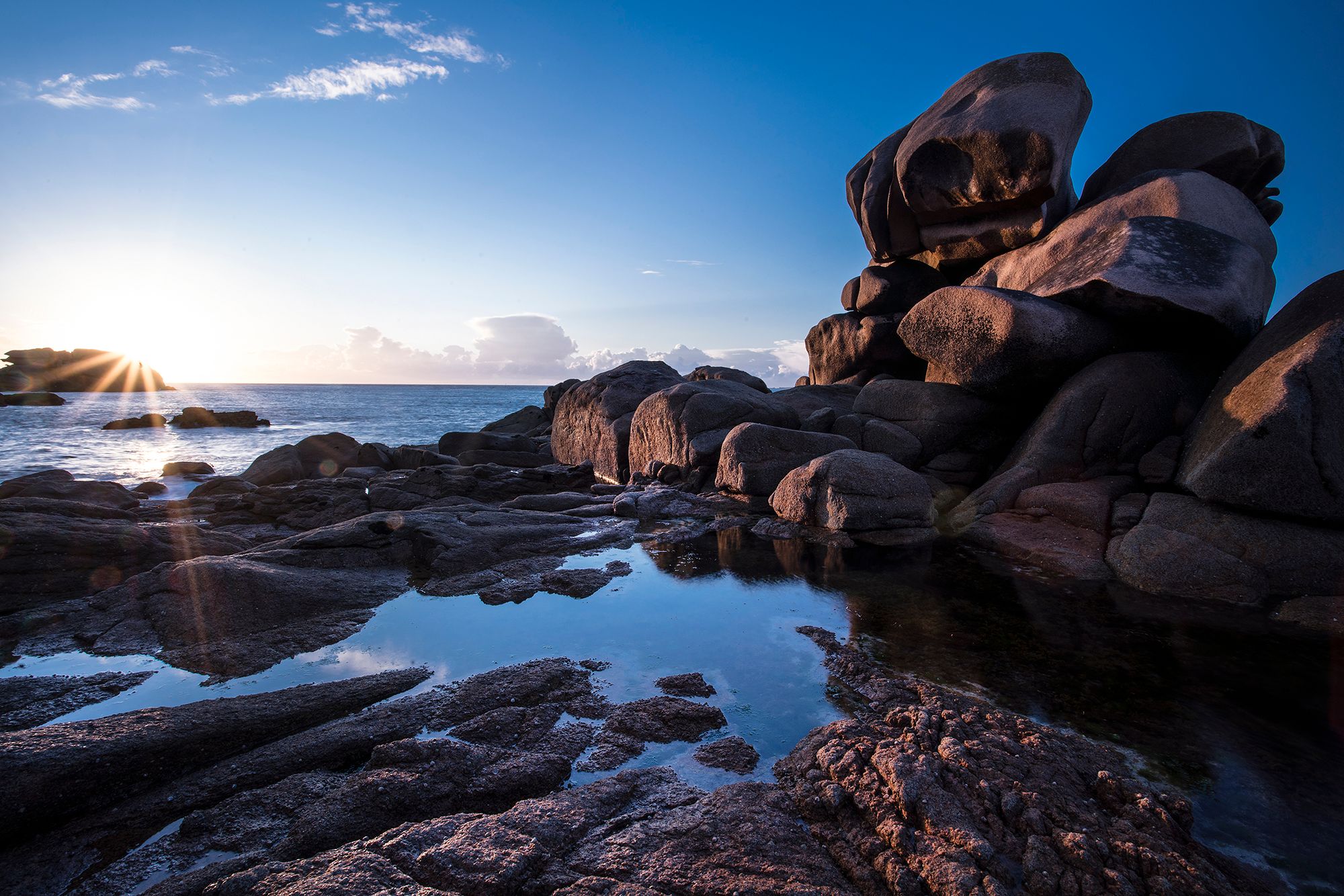 Sunset at Cote de Granit Rose, France